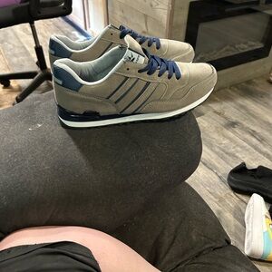 Men's Gray and Blue Sneakers